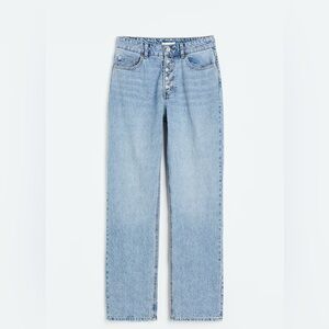 H&M Straight Leg Jeans with Rhinestone Buttons Size 12